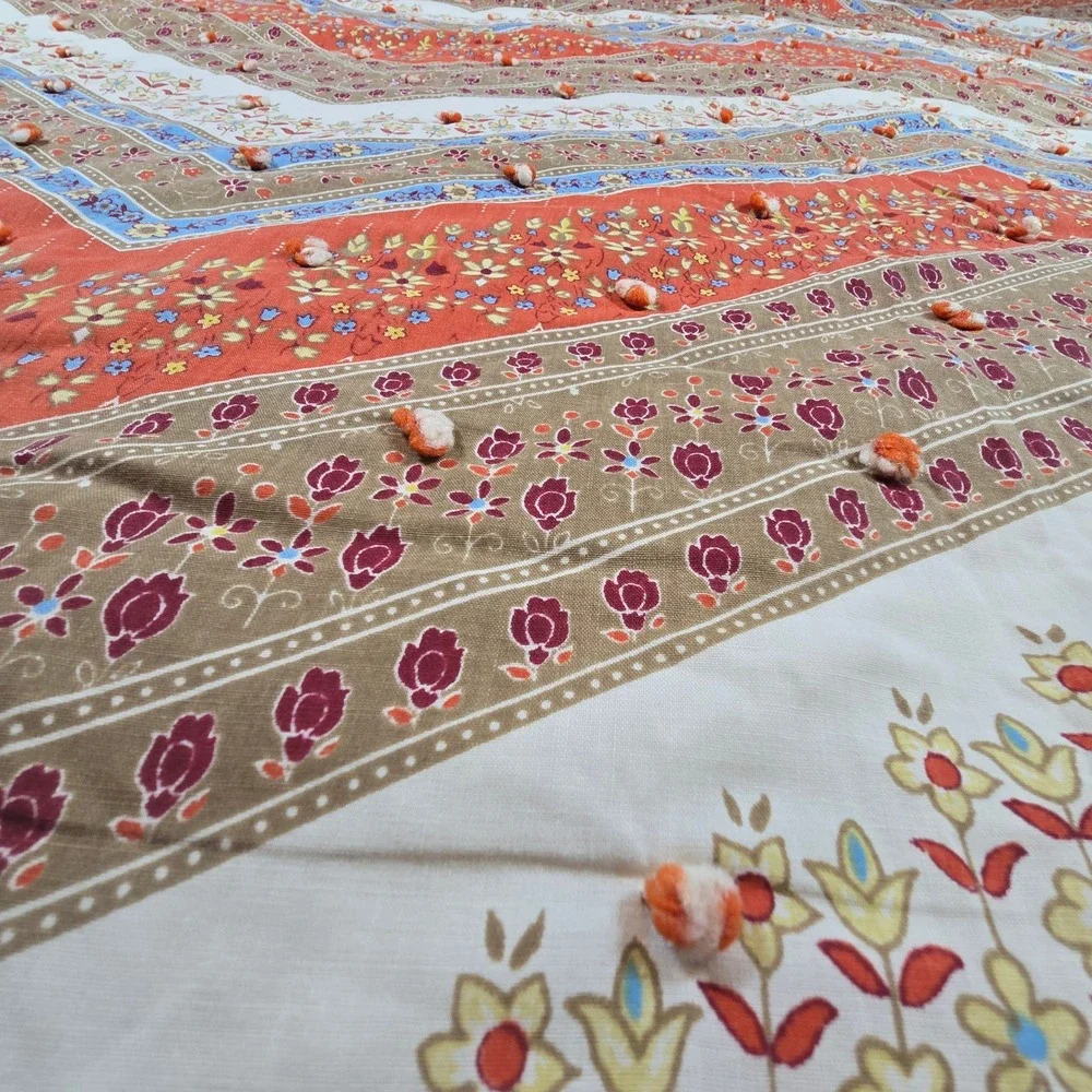 Handmade Quilt Blanket Throw Vintage 1970s‎ Cabin Farmhouse 80 x 93 Queen Size